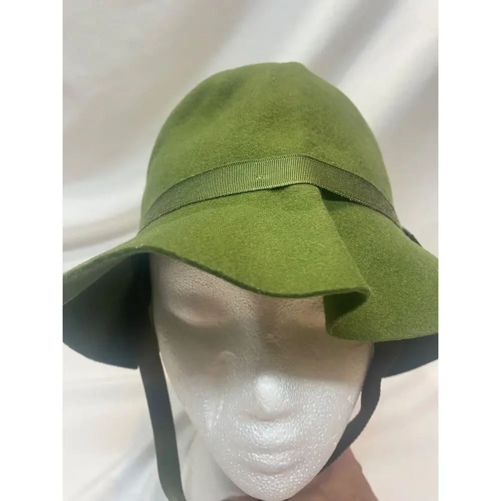 C1960 VINTAGE COLUMBIA SPORTSWEAR Bucket WOMEN'S Felt WOOL HAT 7 3/8
